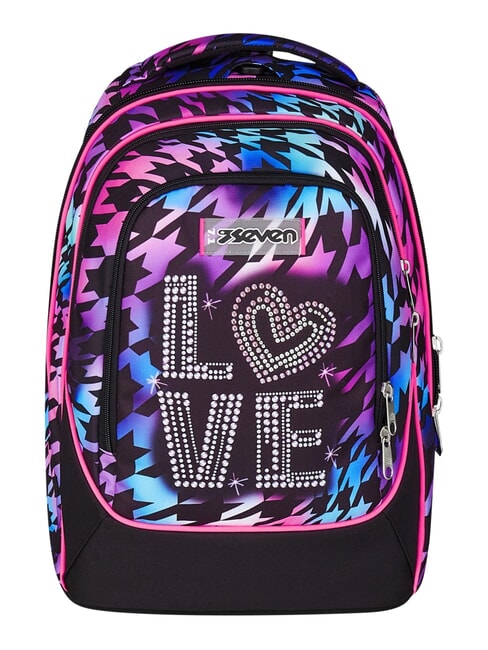 GLOW LOVE Sac &agrave; dos trolley amovible &agrave; 2 roues Noir - Sacs &agrave; dos &agrave; roulettes
