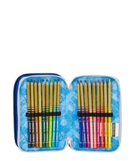 SEVEN GET TOGETHER Trousse &agrave; crayons &agrave; 3 fermetures &eacute;clair bleu r&eacute;flexe - &Eacute;tuis et Accessoires - 3