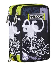 SEVEN GET TOGETHER Trousse &agrave; crayons &agrave; 3 fermetures &eacute;clair steelgray - &Eacute;tuis et Accessoires - 7