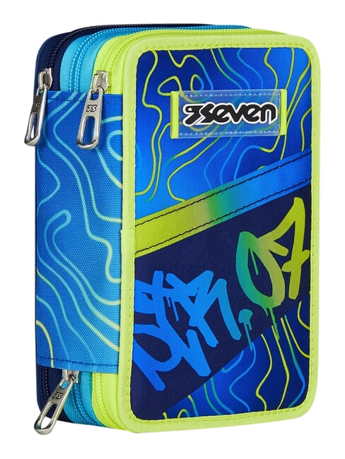 GET TOGETHER Trousse &agrave; crayons &agrave; 3 fermetures &eacute;clair Bluedeep - &Eacute;tuis et Accessoires