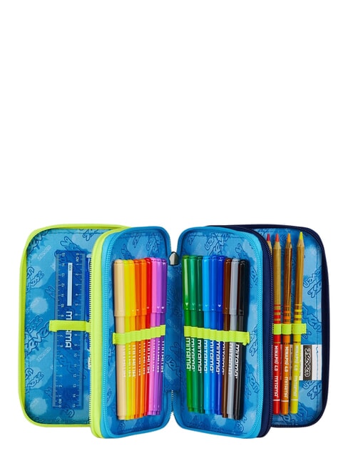 GET TOGETHER Trousse &agrave; crayons &agrave; 3 fermetures &eacute;clair Bluedeep - &Eacute;tuis et Accessoires