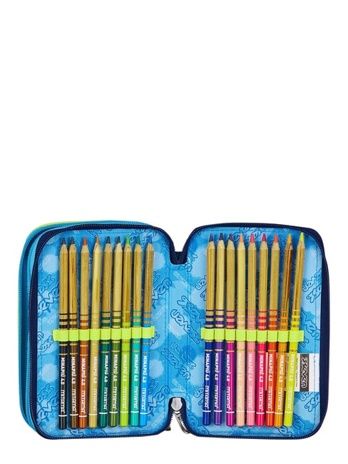 GET TOGETHER Trousse &agrave; crayons &agrave; 3 fermetures &eacute;clair Bluedeep - &Eacute;tuis et Accessoires