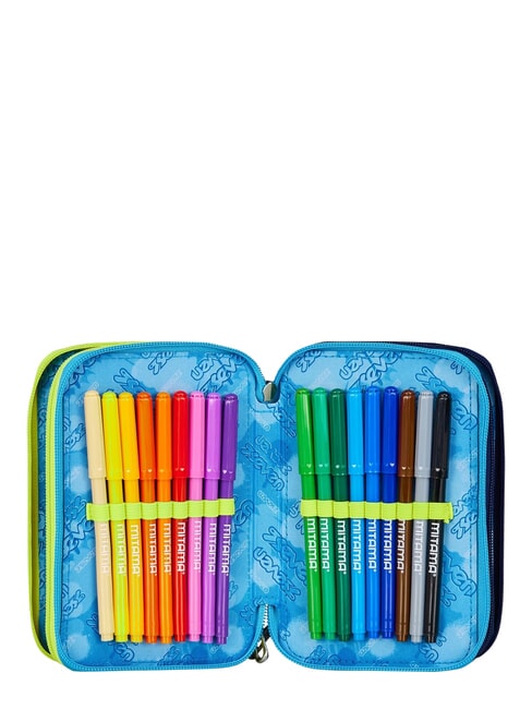 GET TOGETHER Trousse &agrave; crayons &agrave; 3 fermetures &eacute;clair Bluedeep - &Eacute;tuis et Accessoires