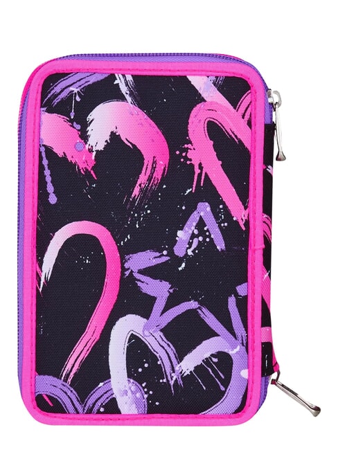 GET TOGETHER Trousse &agrave; crayons &agrave; 3 fermetures &eacute;clair fraise rose - &Eacute;tuis et Accessoires