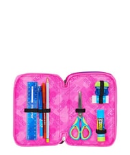 SEVEN GET TOGETHER Trousse &agrave; crayons &agrave; 3 fermetures &eacute;clair fraise rose - &Eacute;tuis et Accessoires - 6