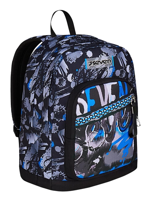 HUE E WRITES Sac &agrave; dos &agrave; double compartiment bleu r&eacute;flexe - Sacs &agrave; dos pour l'&Eacute;cole & les Loisirs
