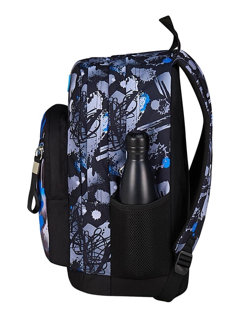 HUE E WRITES Sac &agrave; dos &agrave; double compartiment bleu r&eacute;flexe - Sacs &agrave; dos pour l'&Eacute;cole & les Loisirs