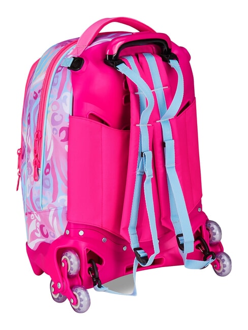 PLUSHY RABBIT Sac &agrave; dos trolley &agrave; 3 roues, amovible poup&eacute;e rose - Sacs &agrave; dos &agrave; roulettes