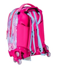 SJGANG PLUSHY RABBIT Sac &agrave; dos trolley &agrave; 3 roues, amovible poup&eacute;e rose - Sacs &agrave; dos &agrave; roulettes - 5