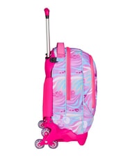 SJGANG PLUSHY RABBIT Sac &agrave; dos trolley &agrave; 3 roues, amovible poup&eacute;e rose - Sacs &agrave; dos &agrave; roulettes - 2