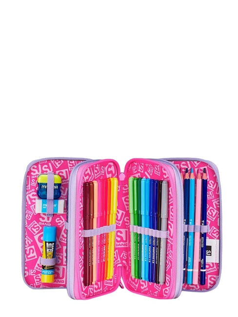FANTASYS GIRL Trousse &agrave; crayons &agrave; 3 fermetures &eacute;clair lilas doux - &Eacute;tuis et Accessoires