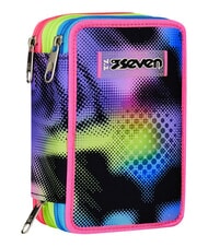 SEVEN WRITE DOWN Trousse &agrave; crayons &agrave; 3 fermetures &eacute;clair fuxiafluo - &Eacute;tuis et Accessoires - 4