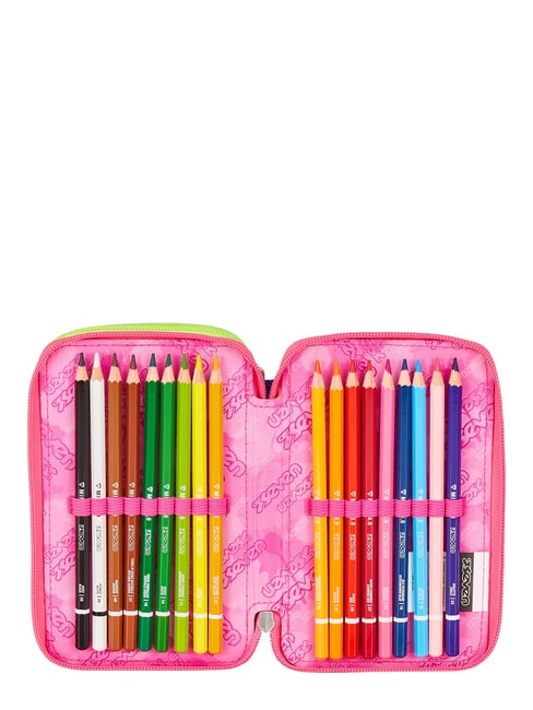 WRITE DOWN Trousse &agrave; crayons &agrave; 3 fermetures &eacute;clair fuxiafluo - &Eacute;tuis et Accessoires