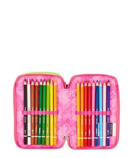 SEVEN WRITE DOWN Trousse &agrave; crayons &agrave; 3 fermetures &eacute;clair fuxiafluo - &Eacute;tuis et Accessoires - 3