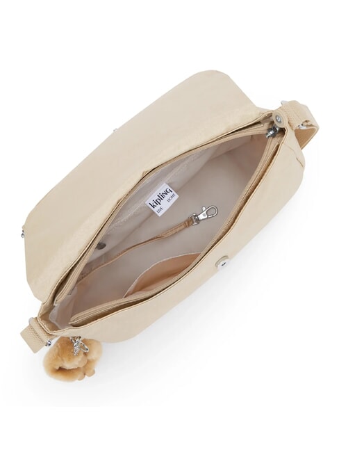 EARTHBEAT M sac bandouli&egrave;re beige paillet&eacute; - Sacs pour Femme