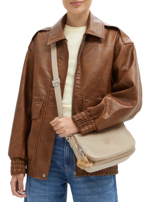 EARTHBEAT S sac bandouli&egrave;re beige paillet&eacute; - Sacs pour Femme