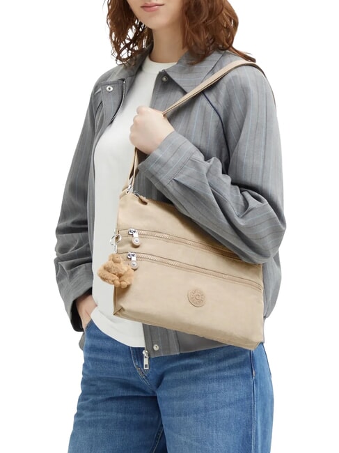 CLASSIC ALVAR Sac &agrave; bandouli&egrave;re moyen beige paillet&eacute; - Sacs pour Femme