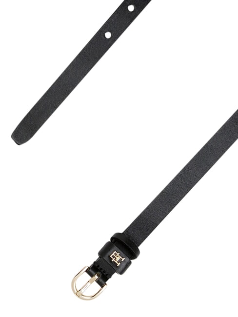 TH LOGO Ceinture fine en cuir pour femme le noir - Ceintures
