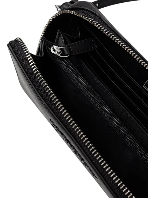 TJ MUST Portefeuille zipp&eacute; avec bandouli&egrave;re le noir - Portefeuilles Femme