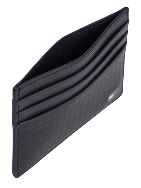 TH EMBOSSED Porte-cartes de cr&eacute;dit en cuir bleu de l'espace - Portefeuilles Homme