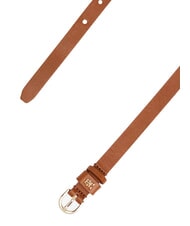 TOMMY HILFIGER TH LOGO Ceinture fine en cuir pour femme Cognac - Ceintures - 4