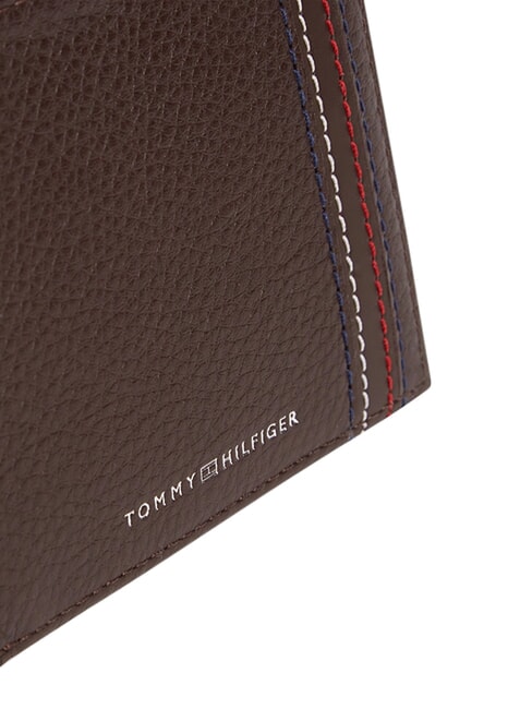 TH CENTRAL portefeuille en cuir caf&eacute; en grains - Portefeuilles Homme