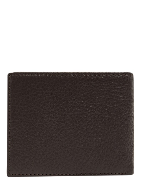 TH CENTRAL Portefeuille avec porte-cartes, en cuir caf&eacute; en grains - Portefeuilles Homme