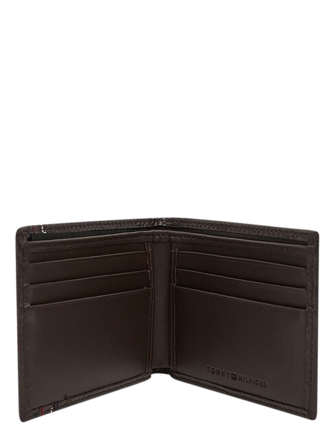 TH CENTRAL Portefeuille avec porte-cartes, en cuir caf&eacute; en grains - Portefeuilles Homme
