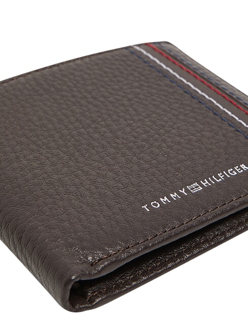TH CENTRAL Portefeuille avec porte-cartes, en cuir caf&eacute; en grains - Portefeuilles Homme