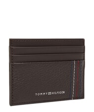 TOMMY HILFIGER TH CENTRAL Porte-cartes de cr&eacute;dit en cuir caf&eacute; en grains - Portefeuilles Homme - 3