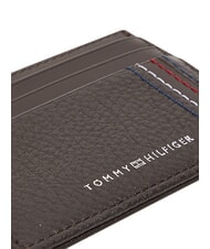 TOMMY HILFIGER TH CENTRAL Porte-cartes de cr&eacute;dit en cuir caf&eacute; en grains - Portefeuilles Homme - 4