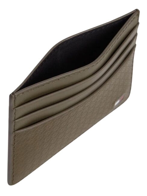 TH EMBOSSED Porte-cartes de cr&eacute;dit en cuir vert saule - Portefeuilles Homme