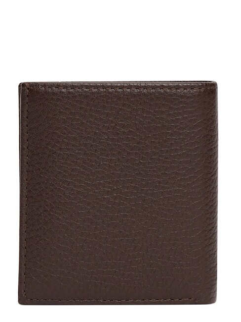 TH CENTRAL Portefeuille et porte-cartes en cuir caf&eacute; en grains - Portefeuilles Homme