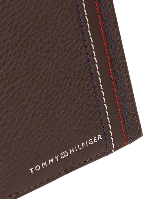 TH CENTRAL Portefeuille et porte-cartes en cuir caf&eacute; en grains - Portefeuilles Homme