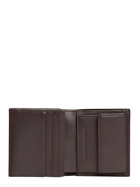TH CENTRAL Portefeuille et porte-cartes en cuir caf&eacute; en grains - Portefeuilles Homme