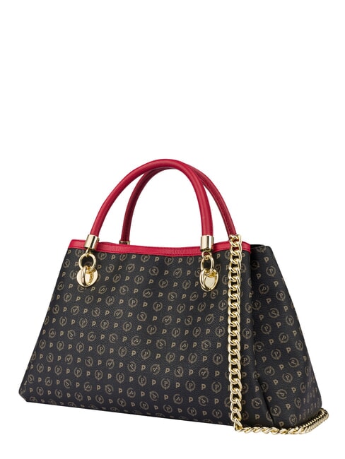 HERITAGE  Sac &agrave; main avec bandouli&egrave;re laque noire - Sacs pour Femme