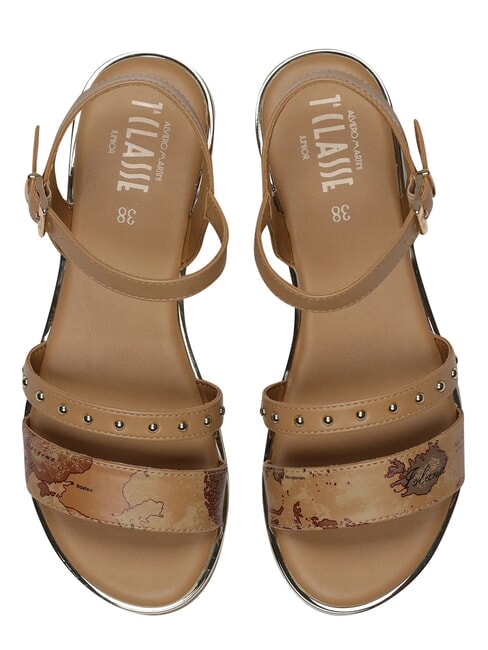 GEO Sandales beige/camel g&eacute;om&eacute;trique - Chaussures Femme