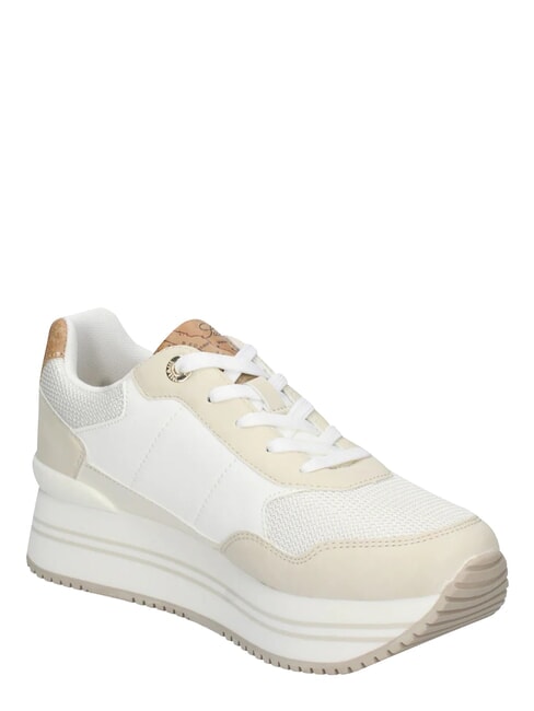 GEO Baskets beige/blanc cass&eacute;/beige g&eacute;om&eacute;trique - Chaussures Femme