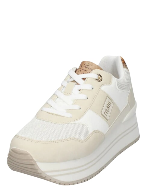 GEO Baskets beige/blanc cass&eacute;/beige g&eacute;om&eacute;trique - Chaussures Femme