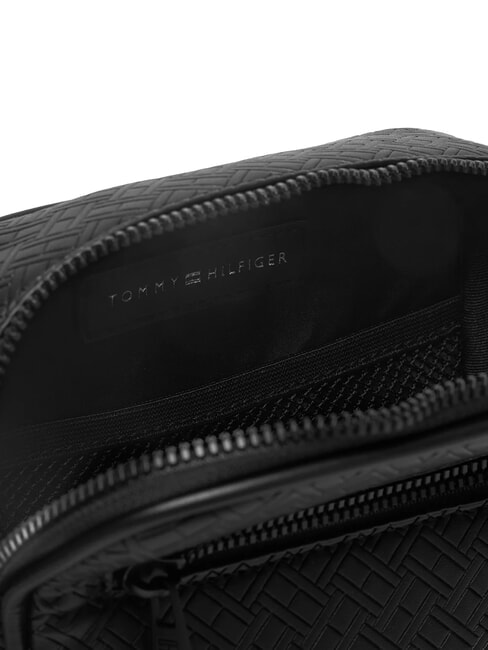 TH EMBOSSED FLAG petit sac &agrave; main le noir - Sacs en Bandouli&egrave;res pour Homme