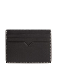 TOMMY HILFIGER TH SAFFIANO Porte-cartes de cr&eacute;dit en cuir - Portefeuilles Homme