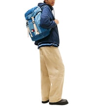 TOMMY HILFIGER TJ DENIM PATCHWORK Sac &agrave; dos multipoches, en denim - Sacs &agrave; dos pour l'&Eacute;cole & les Loisirs