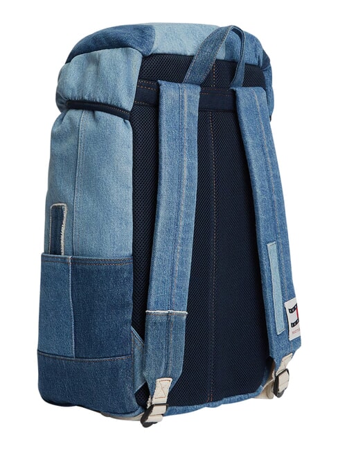 TJ DENIM PATCHWORK Sac &agrave; dos multipoches, en denim patch en denim - Sacs &agrave; dos pour l'&Eacute;cole & les Loisirs