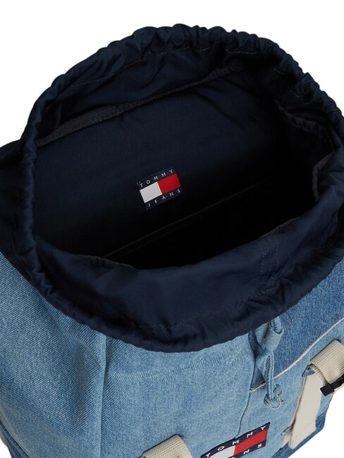 TJ DENIM PATCHWORK Sac &agrave; dos multipoches, en denim patch en denim - Sacs &agrave; dos pour l'&Eacute;cole & les Loisirs
