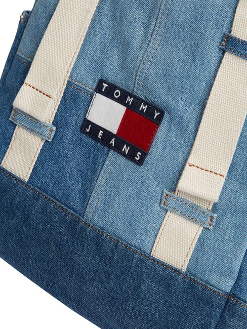 TJ DENIM PATCHWORK Sac &agrave; dos multipoches, en denim patch en denim - Sacs &agrave; dos pour l'&Eacute;cole & les Loisirs