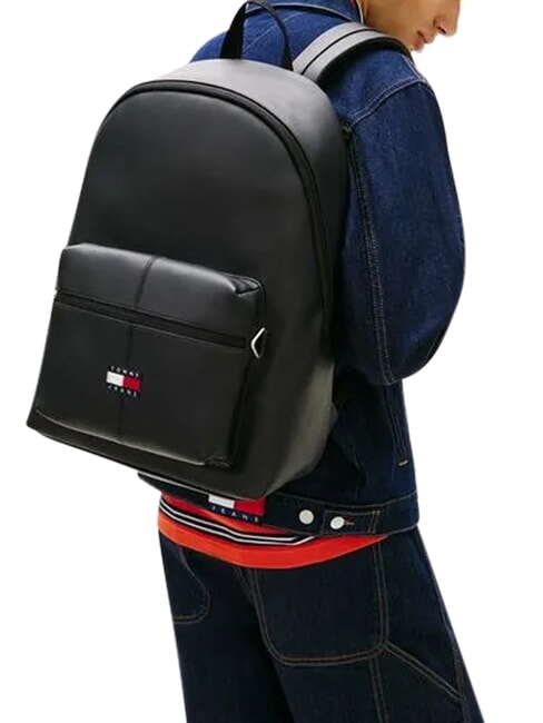 TJ ESS DAILY PU Sac &agrave; dos avec poche avant le noir - Sacs &agrave; dos pour l'&Eacute;cole & les Loisirs