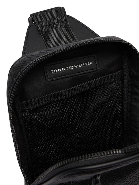 TH EMBOSSED FLAG Pochette &agrave; bandouli&egrave;re le noir - Sacs banane