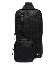 TOMMY HILFIGER TH EMBOSSED FLAG Pochette &agrave; bandouli&egrave;re le noir - Sacs banane - 6