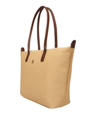 TOMMY HILFIGER POPETTE Sac cabas bandouli&egrave;re, XL mono sable - Sacs pour Femme - 4