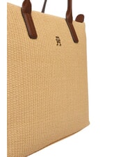 TOMMY HILFIGER POPETTE Sac cabas bandouli&egrave;re, XL mono sable - Sacs pour Femme - 5